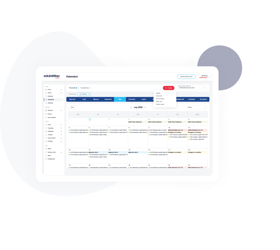 System zapisów na zajęcia dla sieci franczyzowej
